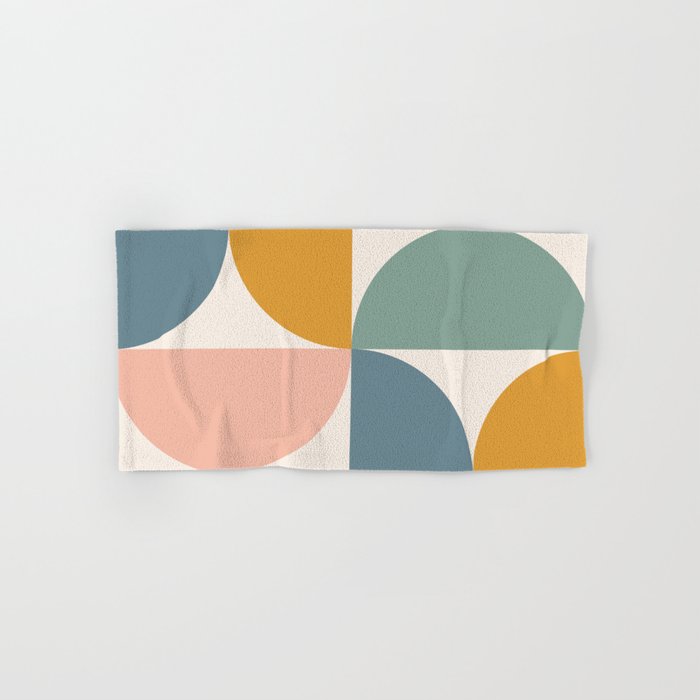 Bauhaus Mid Century Modern Geometric II Natural Pastel Bath Towel Gallery Image 1
