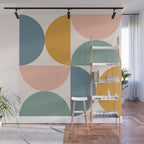 Bauhaus Mid Century Modern Geometric II Natural Pastel Wall Mural Gallery Image 1
