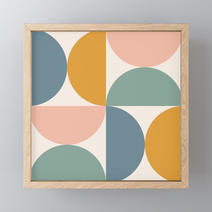 Bauhaus Mid Century Modern Geometric II Natural Pastel Mini Art Print Gallery Image 1