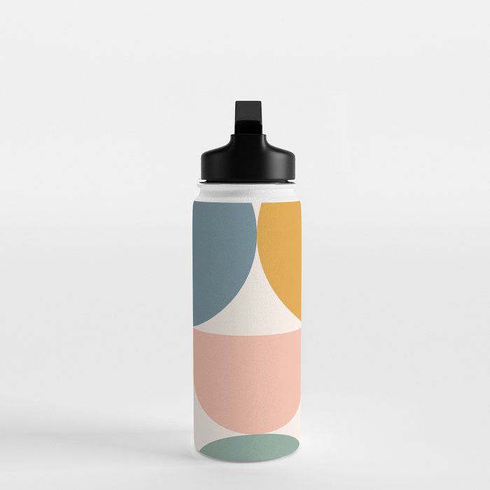 Bauhaus Mid Century Modern Geometric II Natural Pastel Water Bottle Gallery Image 3