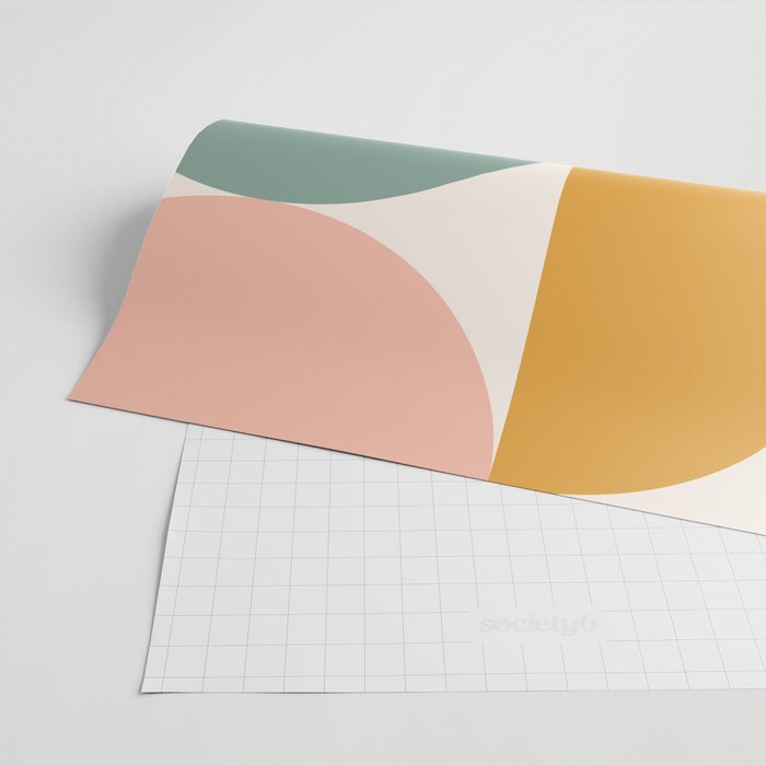Bauhaus Mid Century Modern Geometric II Natural Pastel Wrapping Paper Gallery Image 2