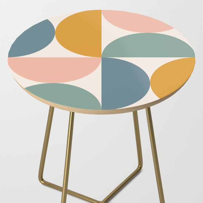 Bauhaus Mid Century Modern Geometric II Natural Pastel Side Table Gallery Image 2
