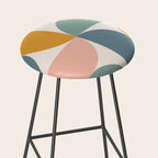 Bauhaus Mid Century Modern Geometric II Natural Pastel Stool Gallery Image 2