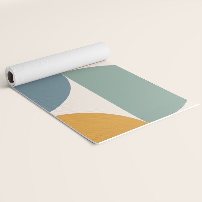 Bauhaus Mid Century Modern Geometric II Natural Pastel Yoga Mat Gallery Image 2