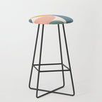 Bauhaus Mid Century Modern Geometric II Natural Pastel Stool Gallery Image 1
