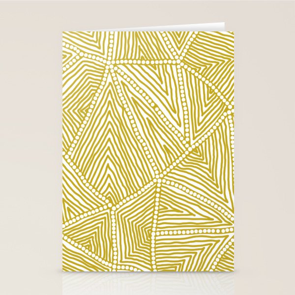 Authentic Aboriginal Art - The Fields (Mustard2) Stationery Card Gallery Image 2