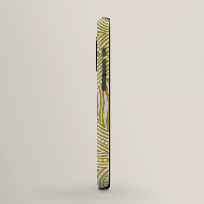 Authentic Aboriginal Art - The Fields (Mustard2) iPhone Case Gallery Image 2