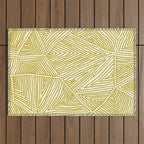 Authentic Aboriginal Art - The Fields (Mustard2) Outdoor Rug Gallery Image 1