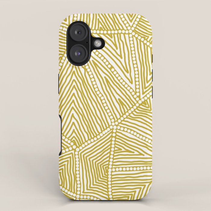 Authentic Aboriginal Art - The Fields (Mustard2) iPhone Case
