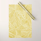 Authentic Aboriginal Art - The Fields (Mustard2) Wrapping Paper Gallery Image 1