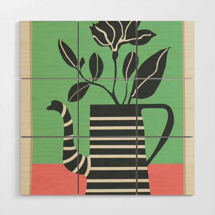 Teapot Garden 2 Wood Wall Art Gallery Image 1