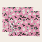 Pink Ghosts, Mushrooms, Bats, and Flowers Pattern Placemat Gallery Image 1