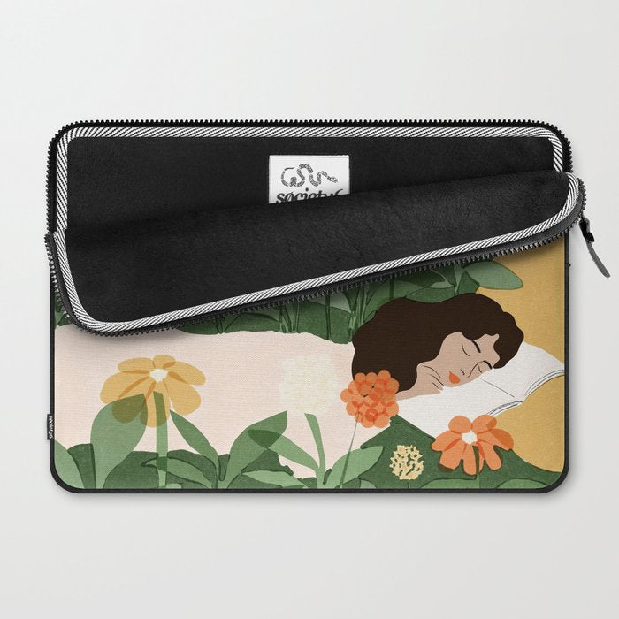 Sleeping on the books Laptop Sleeve Gallery Image 2