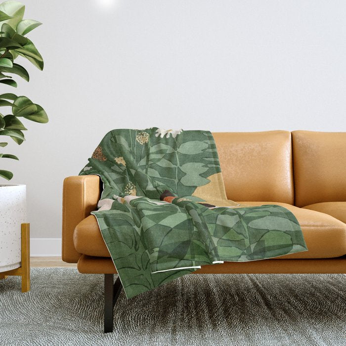 Sleeping on the books Throw Blanket Gallery Image 1