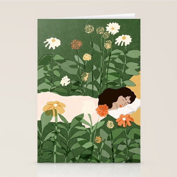 Sleeping on the books Stationery Card Gallery Image 2