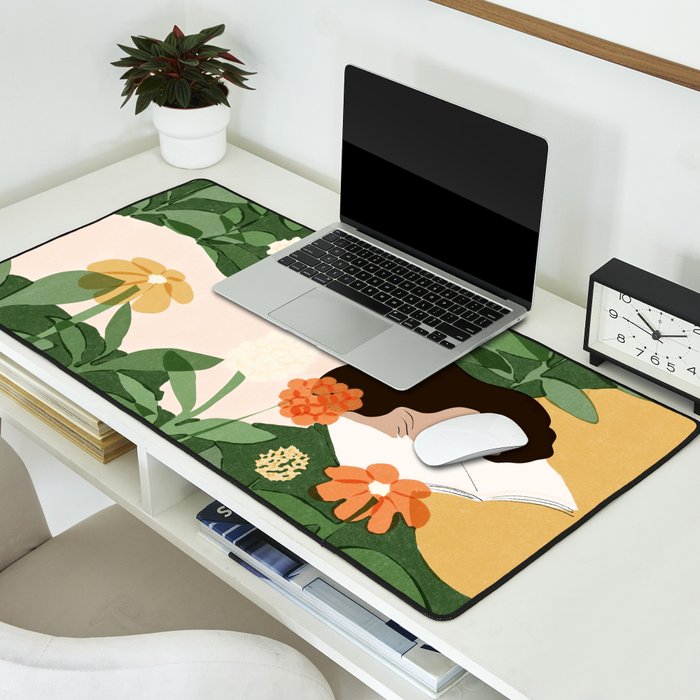 Sleeping on the books Desk Mat Gallery Image 2