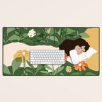 Sleeping on the books Desk Mat Gallery Image 1