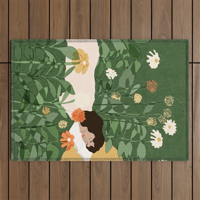 Sleeping on the books Outdoor Rug Gallery Image 1