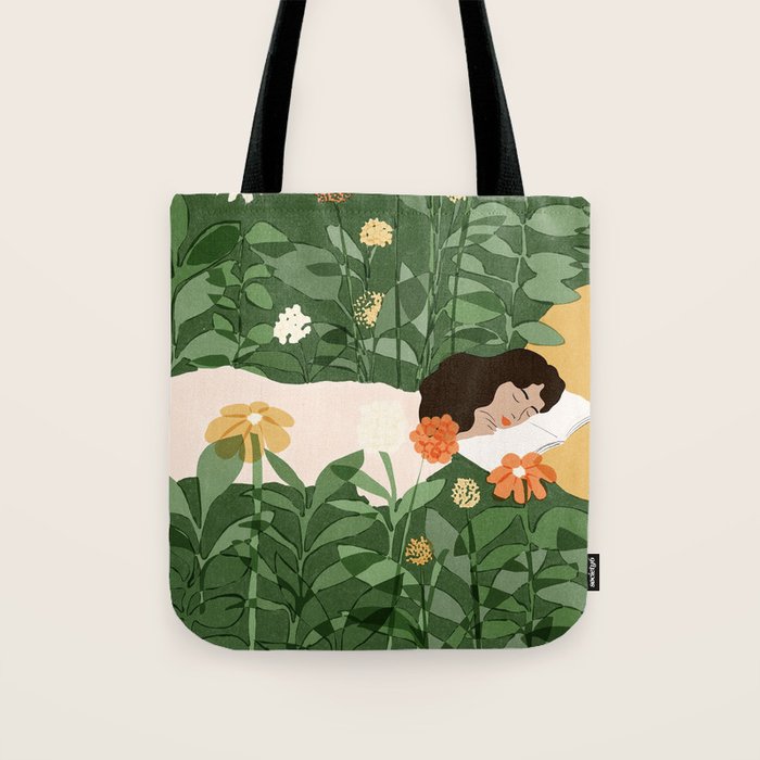 Sleeping on the books Tote Bag Gallery Image 1