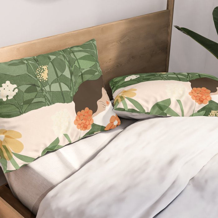 Sleeping on the books Pillow Sham Gallery Image 2