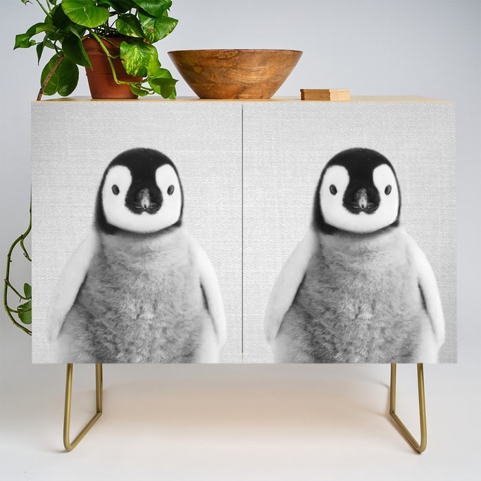 Baby Penguin - Black & White Credenza Gallery Image 1