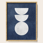Woodblock navy 2 Mid century modern Serving Tray Gallery Image 1