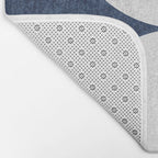 Woodblock navy 2 Mid century modern Bath Mat Gallery Image 2