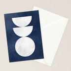 Woodblock navy 2 Mid century modern Stationery Card Gallery Image 2