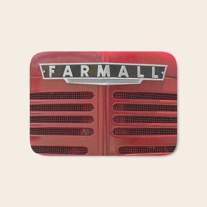Vintage Farmall M Grill Antique Red Tractor Bath Mat Gallery Image 1