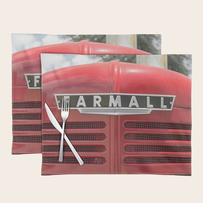Vintage Farmall M Grill Antique Red Tractor Placemat Gallery Image 1
