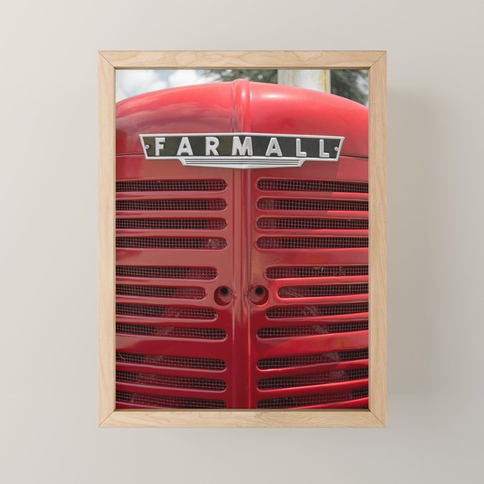 Vintage Farmall M Grill Antique Red Tractor Mini Art Print Gallery Image 1
