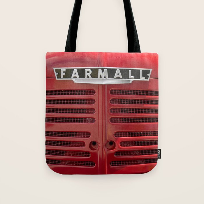 Vintage Farmall M Grill Antique Red Tractor Tote Bag Gallery Image 1
