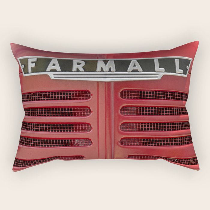 Vintage Farmall M Grill Antique Red Tractor Rectangular Pillow Gallery Image 1