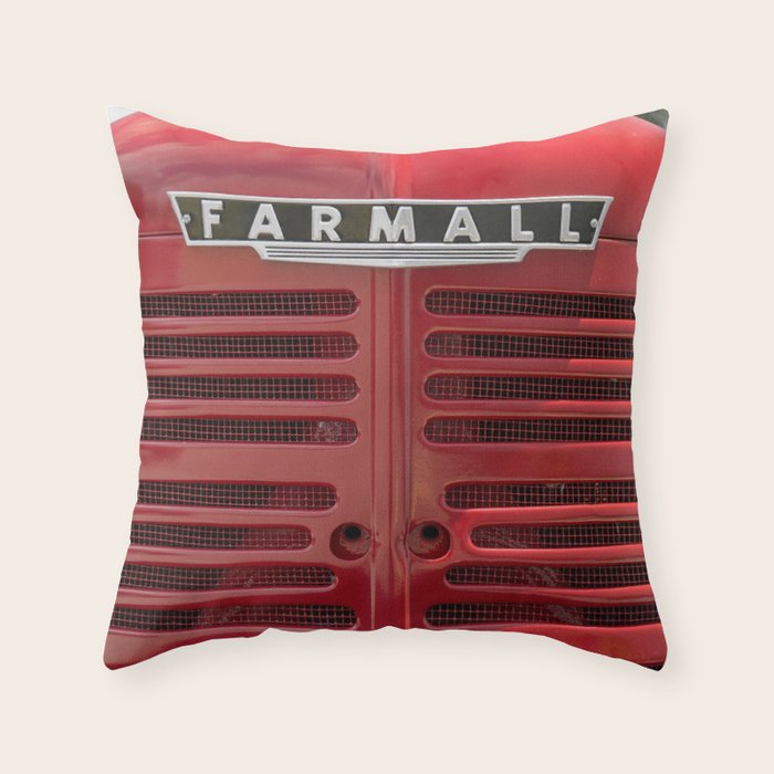 Vintage Farmall M Grill Antique Red Tractor Throw Pillow Gallery Image 6