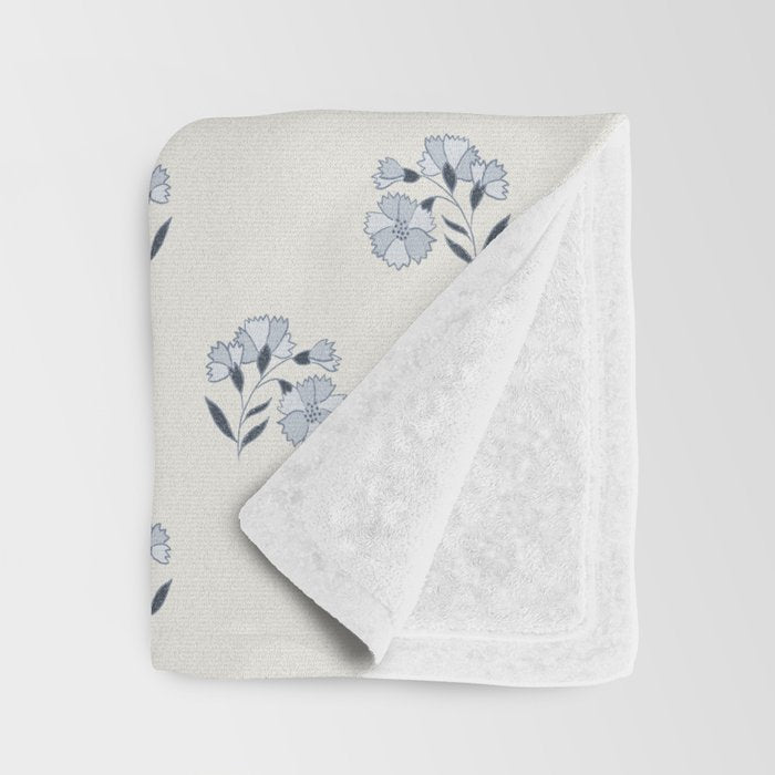 Floral Block Print Throw Blanket Gallery Image 3