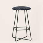 Dragonfly Pattern II Dark Blue Stool Gallery Image 1