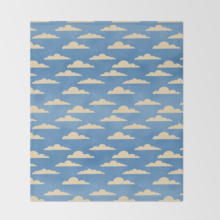 cartoony clouds Throw Blanket Gallery Image 2