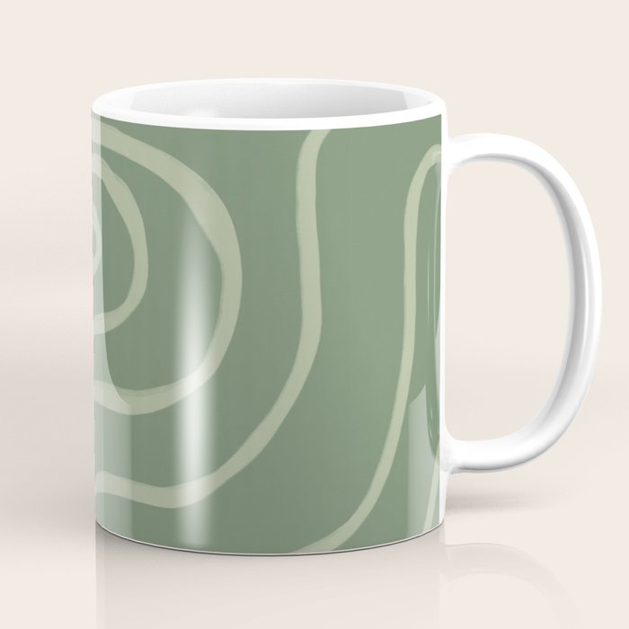 Topographic Map / Grayish Green Coffee Mug Gallery Image 1