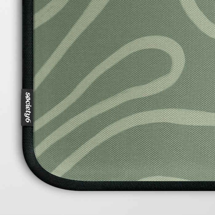 Topographic Map / Grayish Green Laptop Sleeve Gallery Image 3