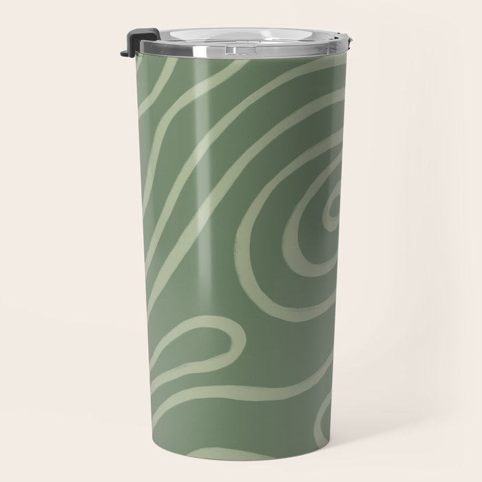 Topographic Map / Grayish Green Travel Mug Gallery Image 3