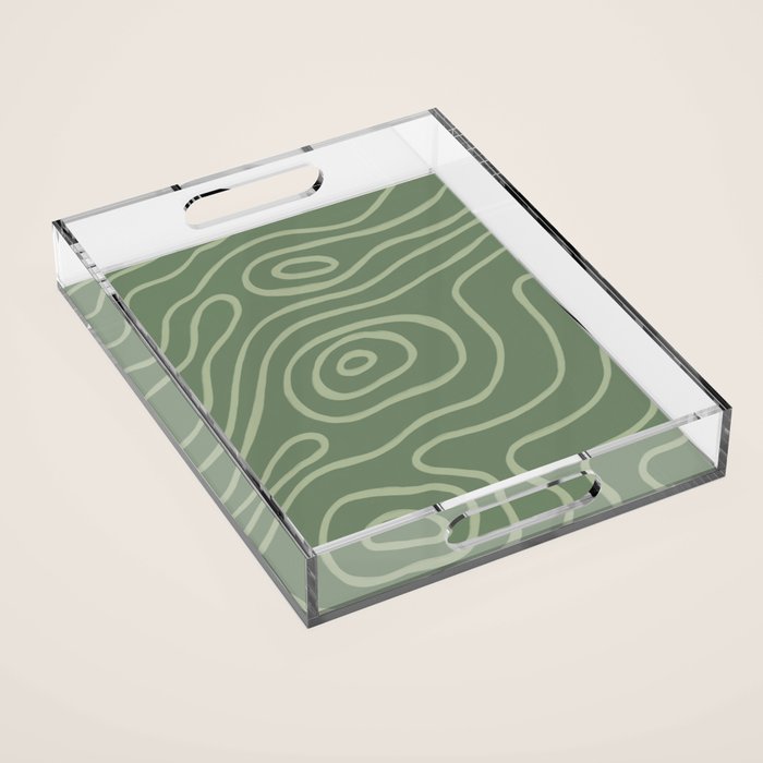 Topographic Map / Grayish Green Acrylic Tray Gallery Image 1