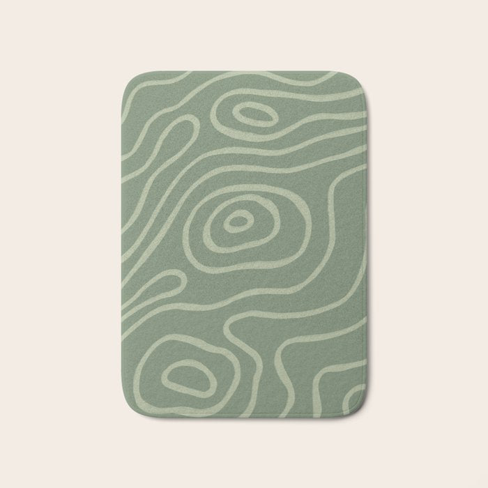 Topographic Map / Grayish Green Bath Mat Gallery Image 1
