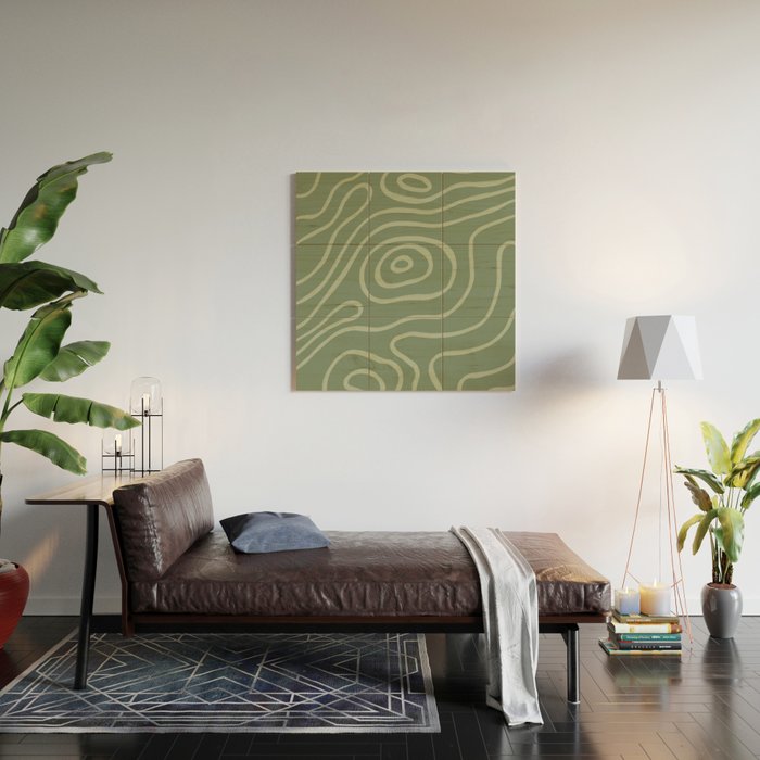 Topographic Map / Grayish Green Wood Wall Art Gallery Image 2