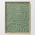 Topographic Map / Grayish Green Serving Tray Gallery Image 1