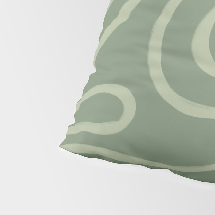 Topographic Map / Grayish Green Pillow Sham Gallery Image 4