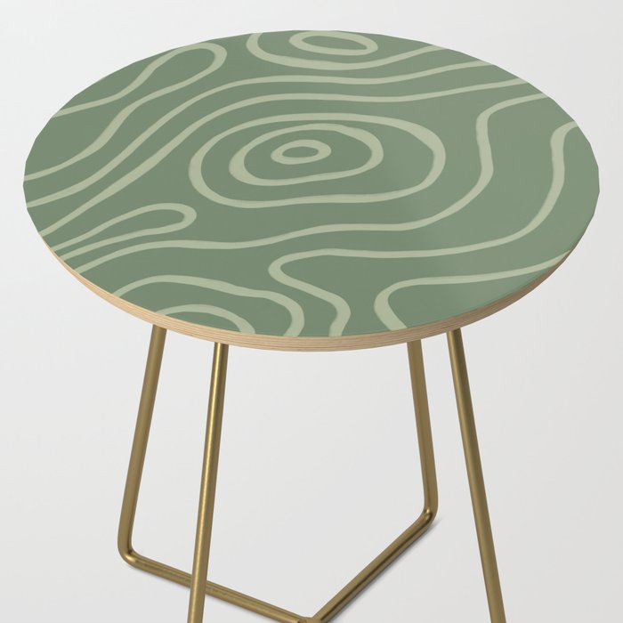 Topographic Map / Grayish Green Side Table Gallery Image 2