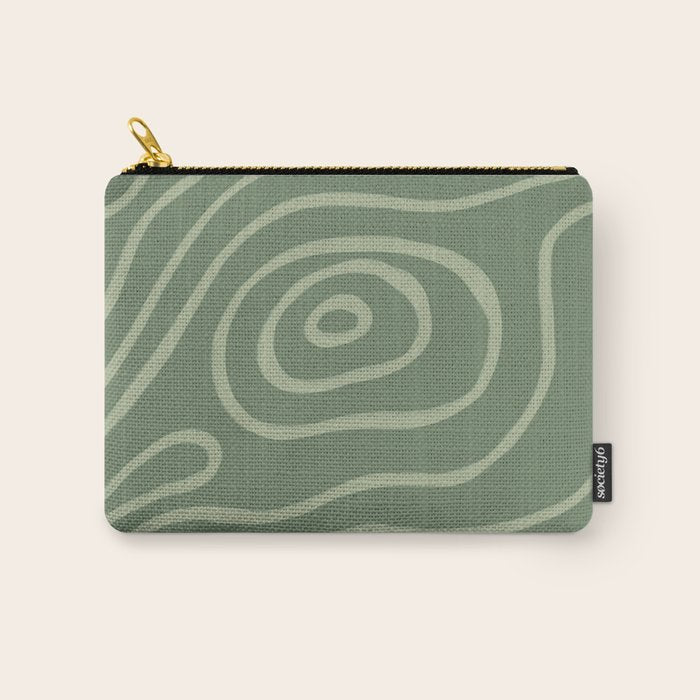 Topographic Map / Grayish Green Carry All Pouch Gallery Image 1
