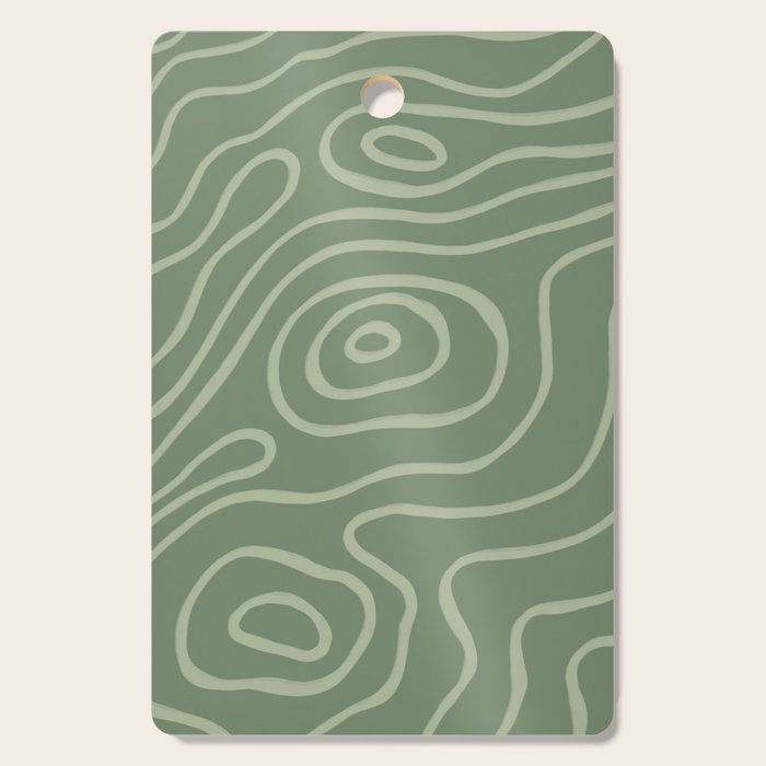 Topographic Map / Grayish Green Cutting Board Gallery Image 1