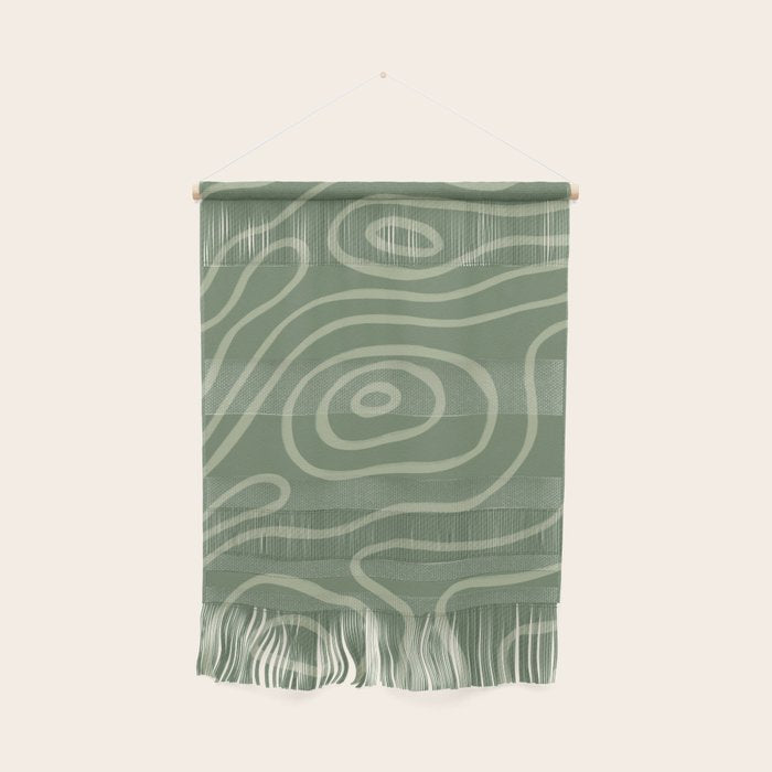 Topographic Map / Grayish Green Wall Hanging Gallery Image 1