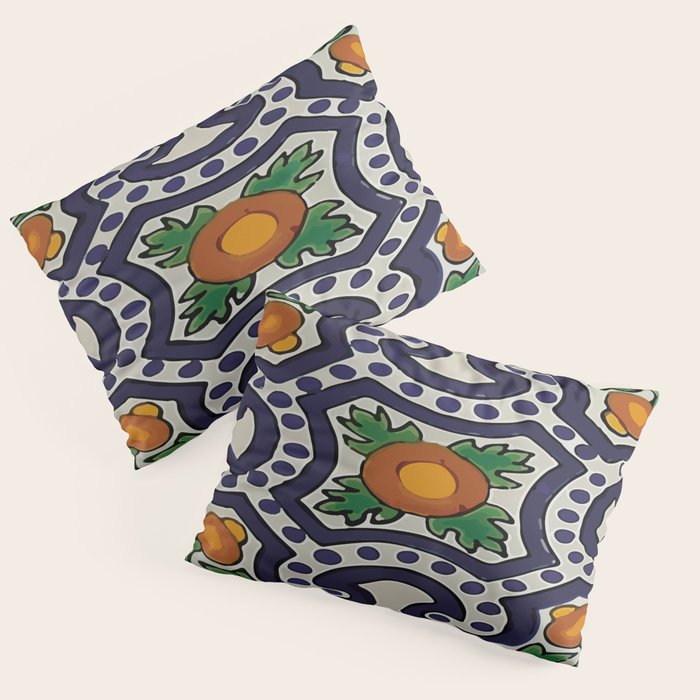 Oranges talavera tile abstract pattern modern decoration Pillow Sham Gallery Image 3